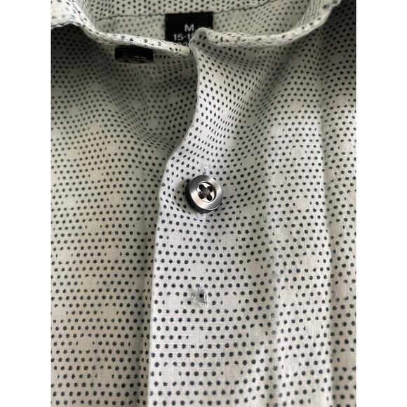 J Ferrar Button Up Gray Long Sleeve Stretch Slim Shirt Sz M - Picture 7 of 8